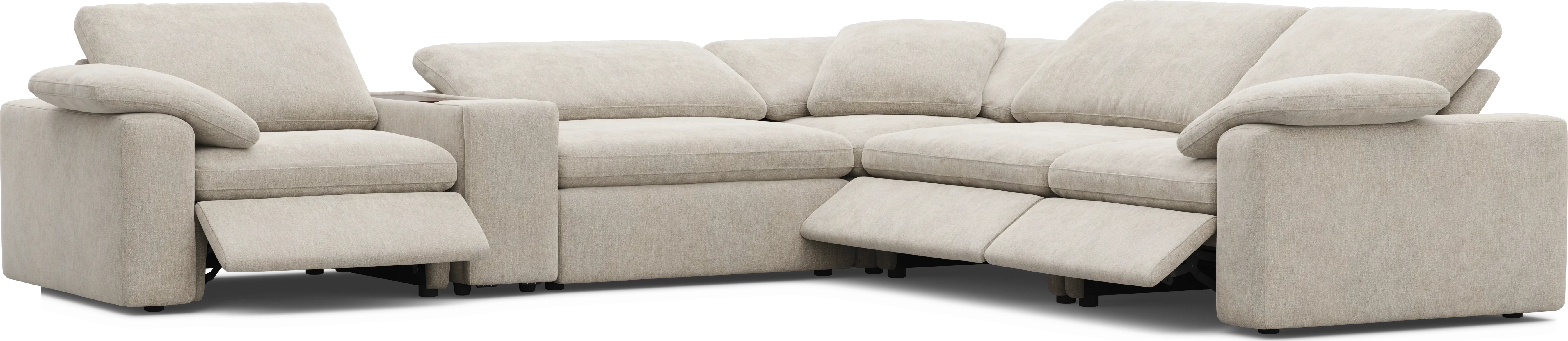The Flow Gray 6 Pc Dual Power Reclining Sectional - Thumbnail - Image 1