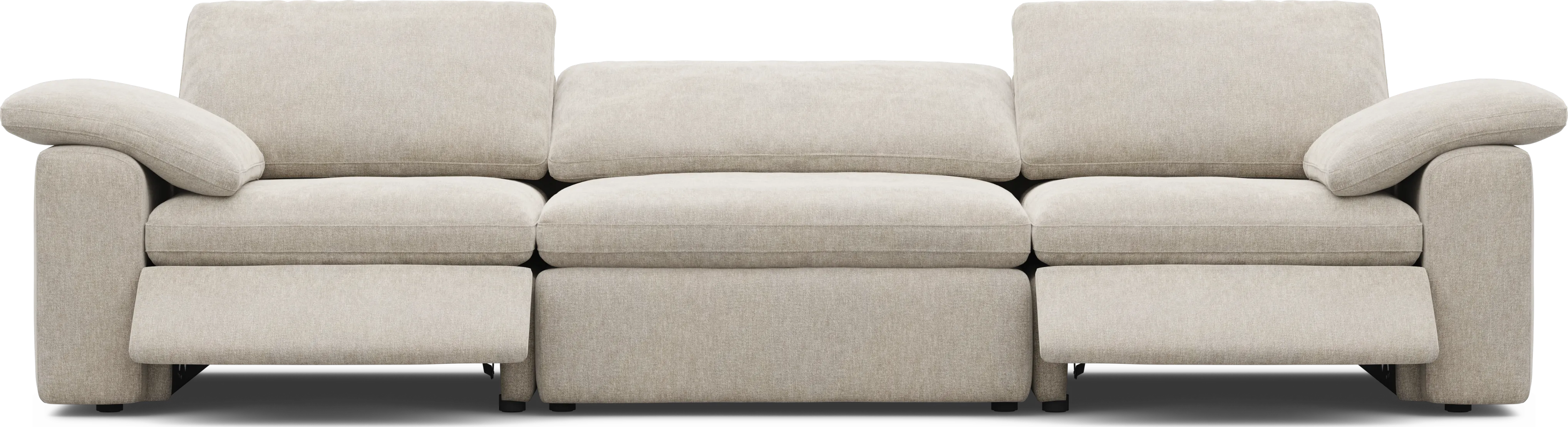 The Flow Gray 3 Pc Dual Power Reclining Sofa - Thumbnail - Image 1