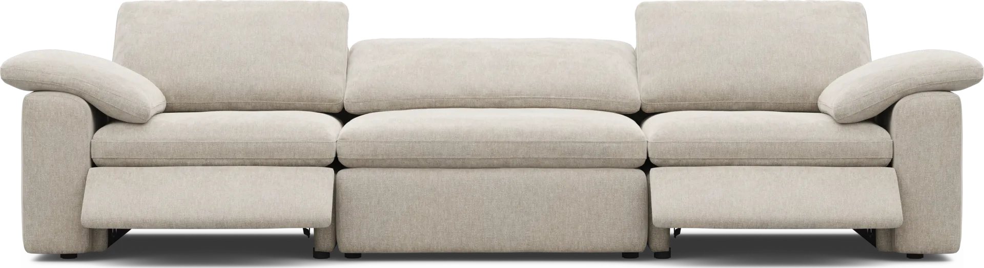 The Flow Gray 3 Pc Dual Power Reclining Sofa