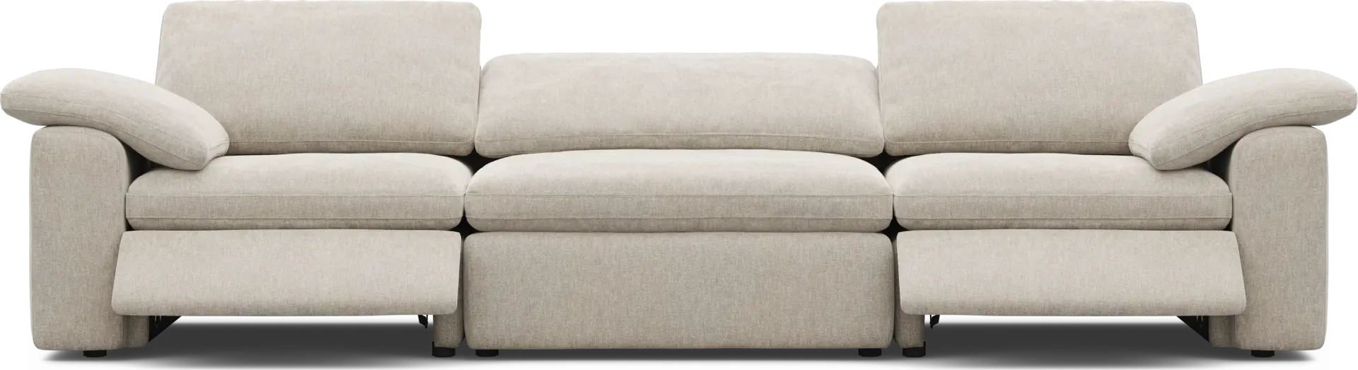 The Flow Gray 3 Pc Dual Power Reclining Sofa