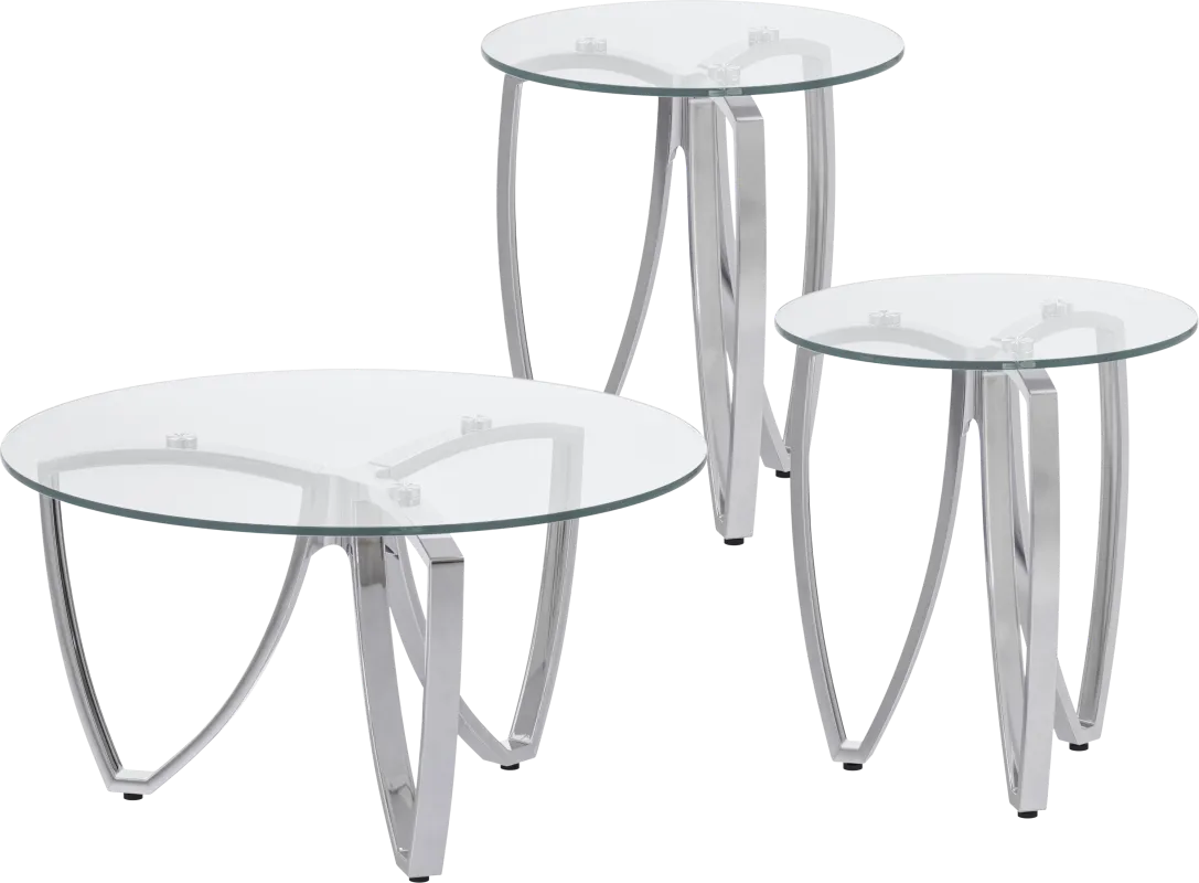 Celine Silver 3 Pc Table Set