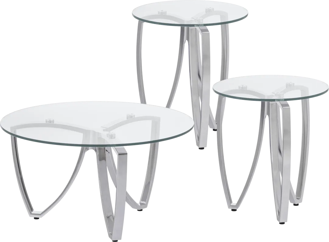 Celine Silver 3 Pc Table Set