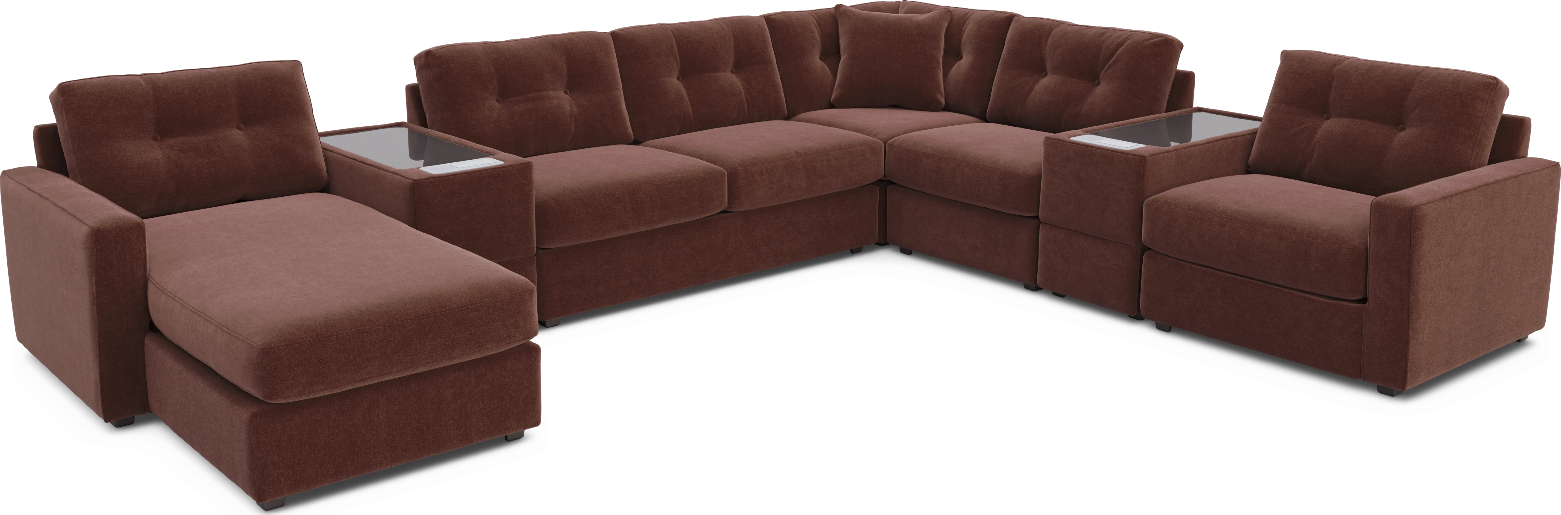 Merlot 7 Pc ModularOne Sleeper with Media Consoles - Thumbnail - Image 1