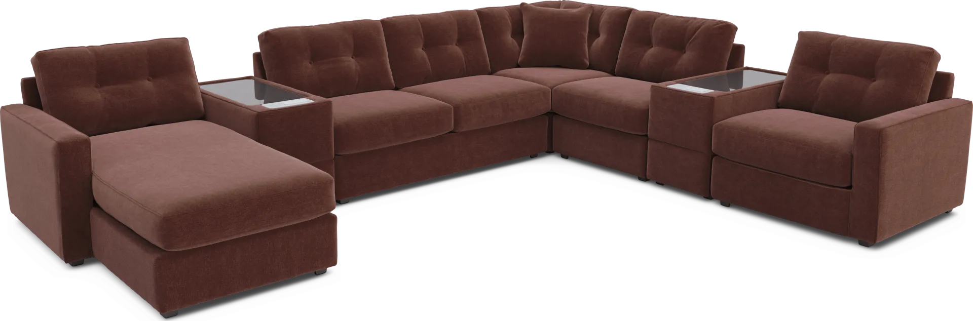 Merlot 7 Pc ModularOne Sleeper with Media Consoles - Image 2