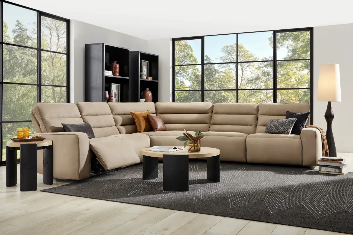 Del Mar Sand 5 Pc Dual Power Sectional