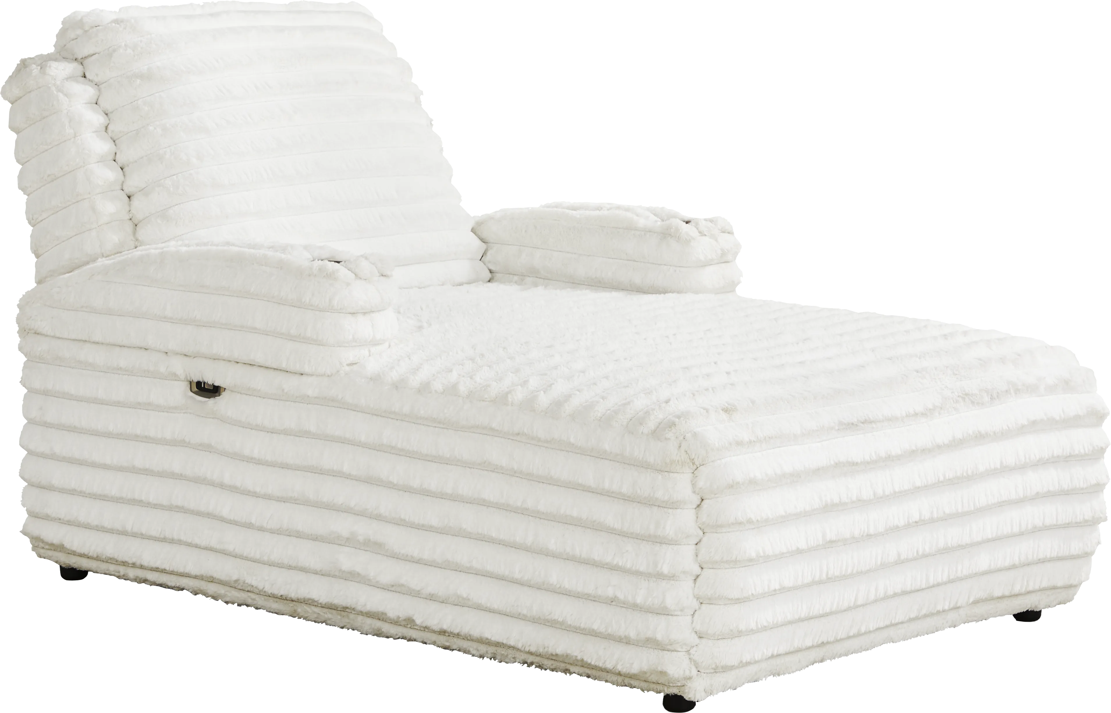 Wintercrest Ivory Power Reclining Chaise - Thumbnail - Image 1