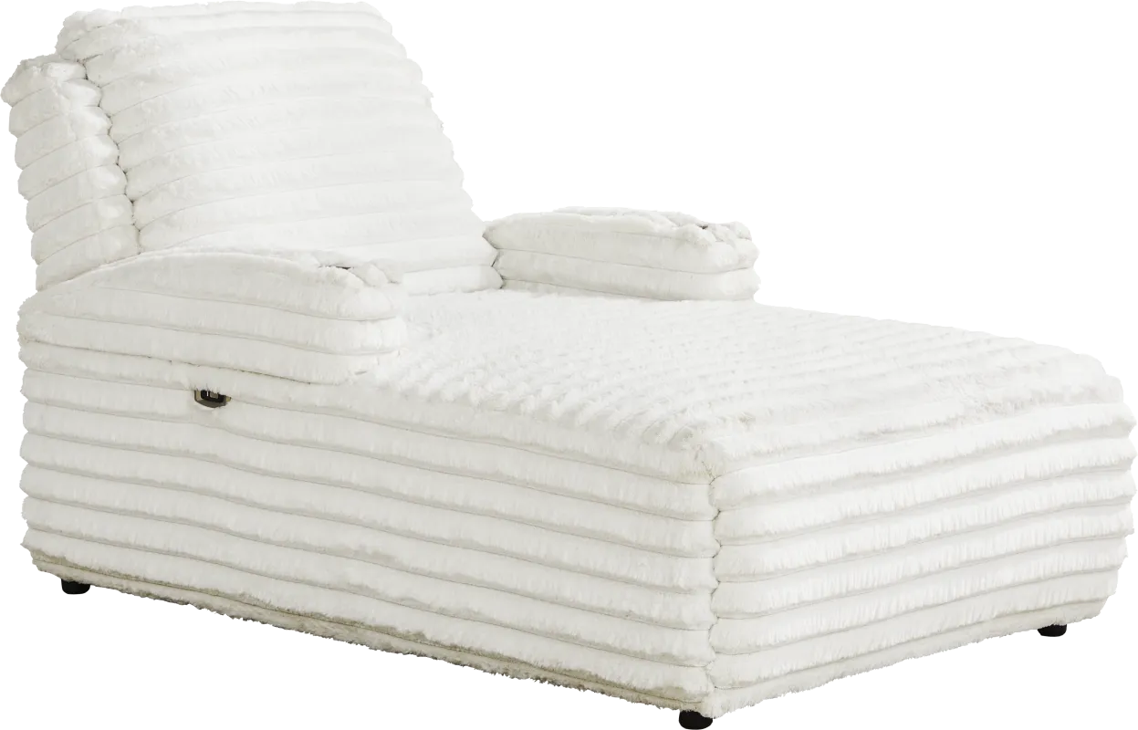 Wintercrest Ivory Power Reclining Chaise