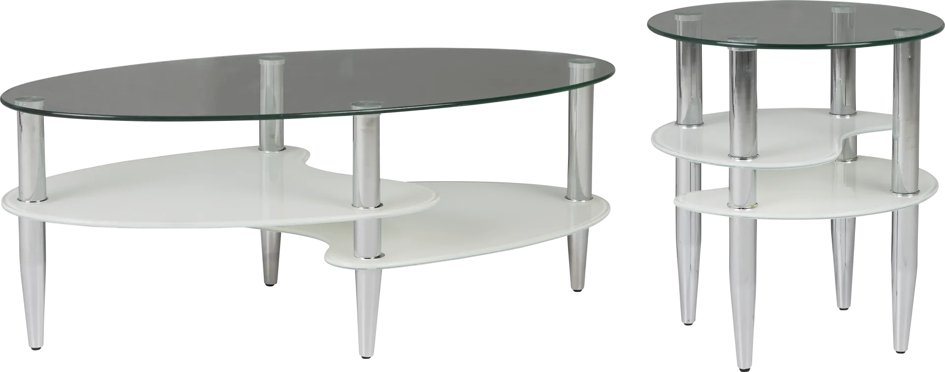 Brunson II Silver 2 Pc Table Set