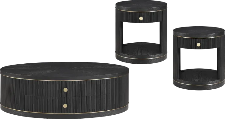 Wilshire Black 3 Pc Table Set