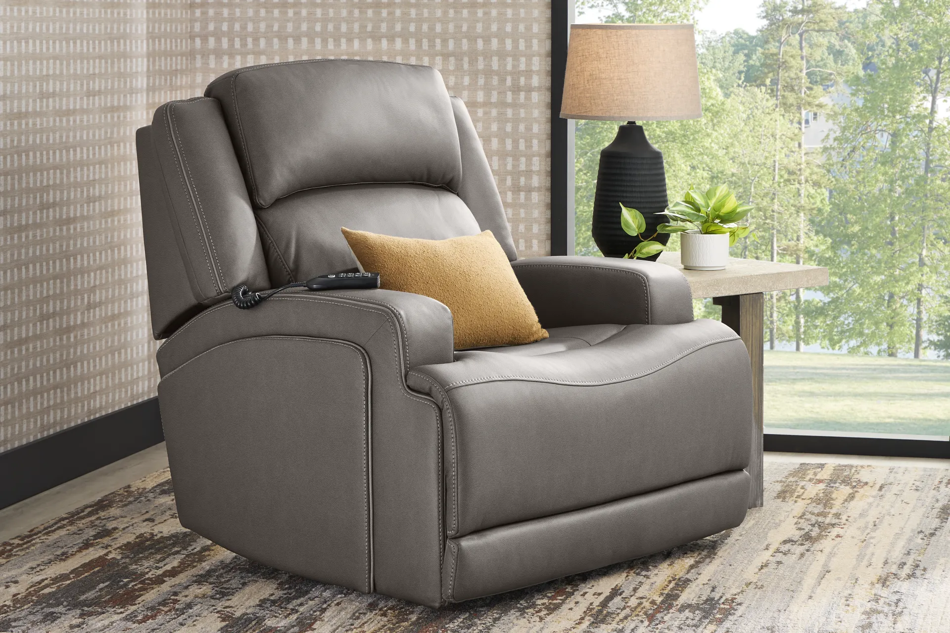 Lift Off by Shaquille O'Neal Home Charcoal Dual Power Lift Recliner - Image 5