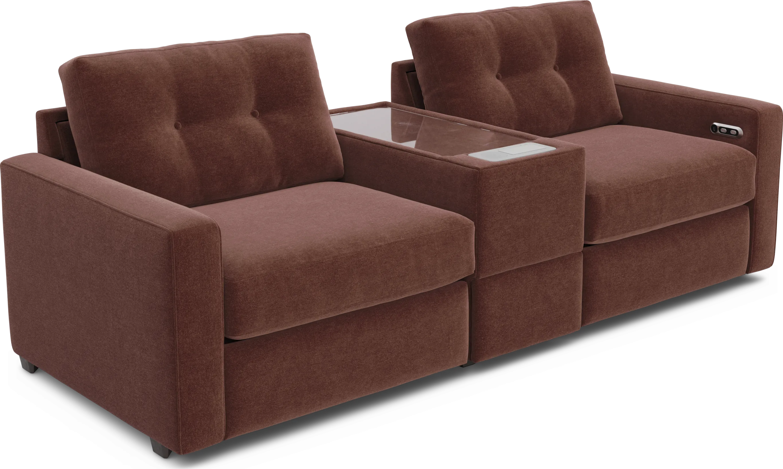 Merlot 3 Pc Power Reclining ModularOne with Media Console - Thumbnail - Image 1