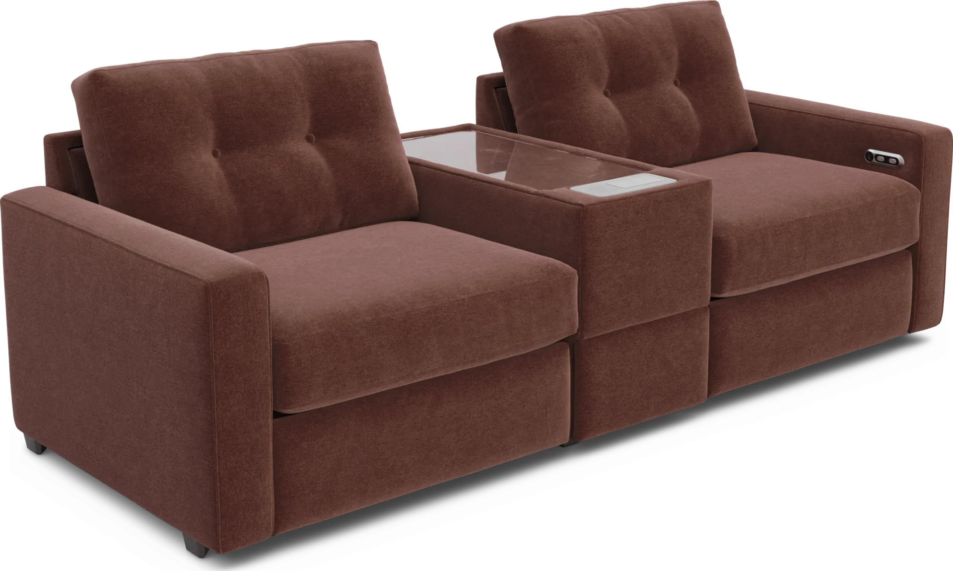 Merlot 3 Pc Power Reclining ModularOne with Media Console - Image 2