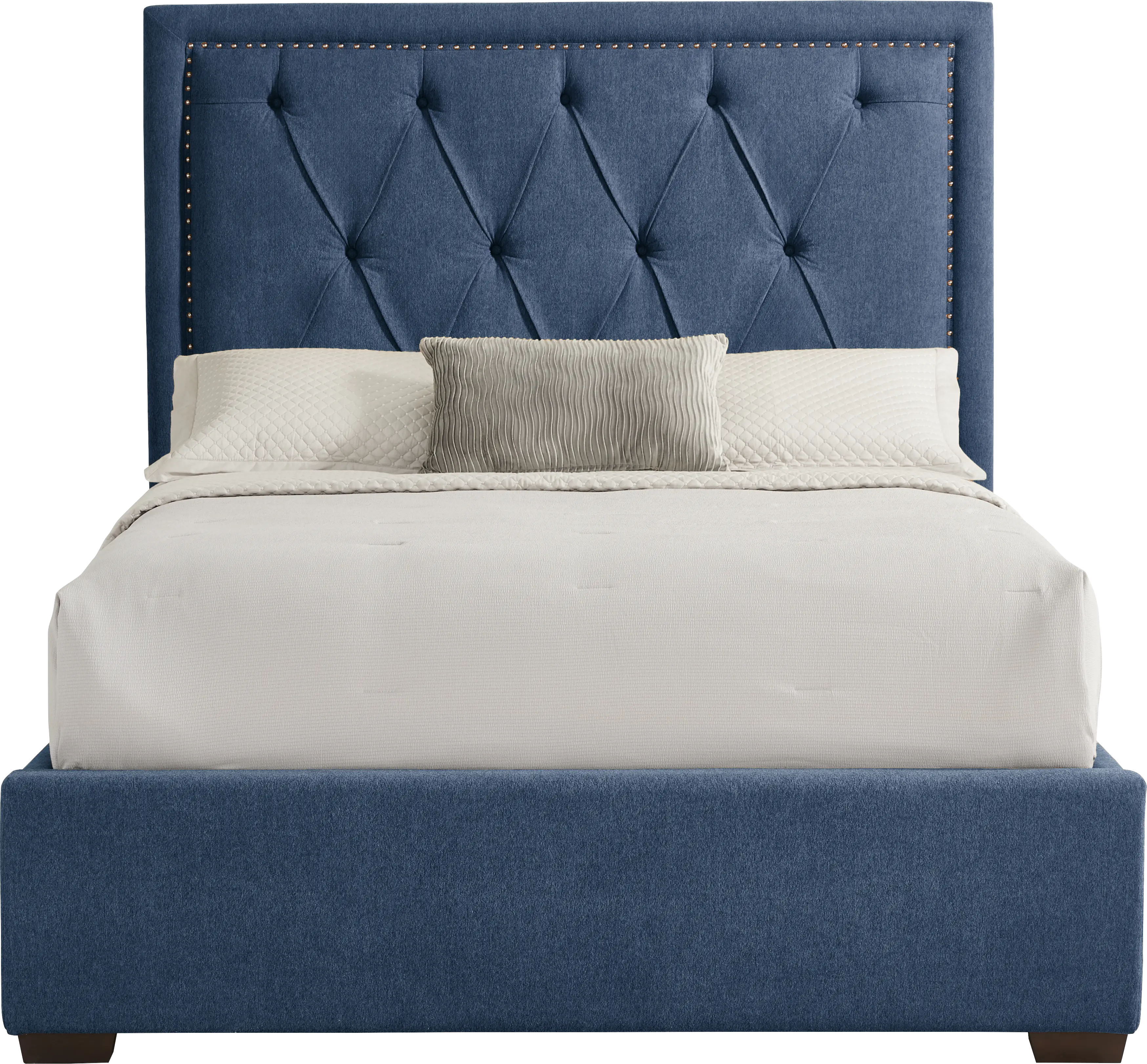 Elridge II Blue 3 Pc Queen Upholstered Bed - Thumbnail - Image 1