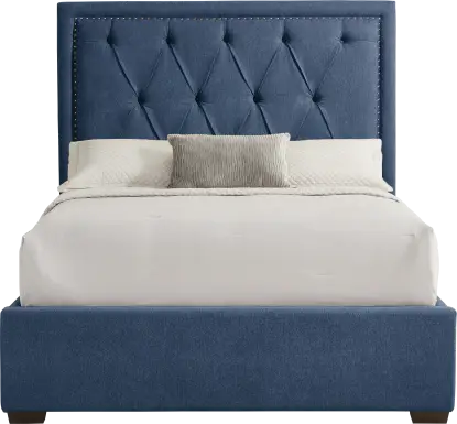 Elridge II Blue 3 Pc Queen Upholstered Bed