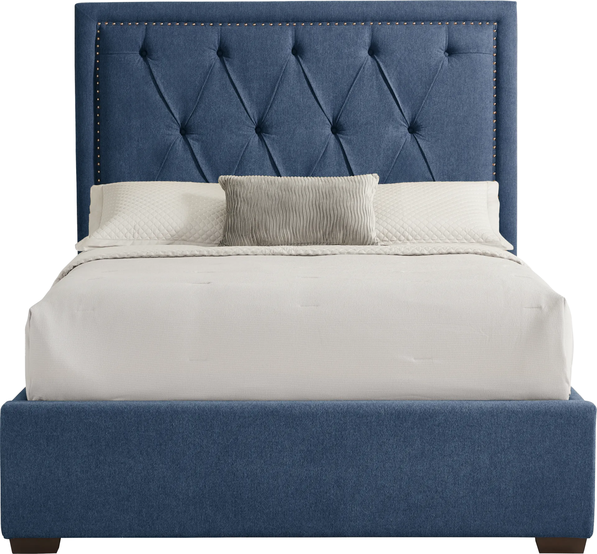 Elridge II Blue 3 Pc Queen Upholstered Bed - Image 1