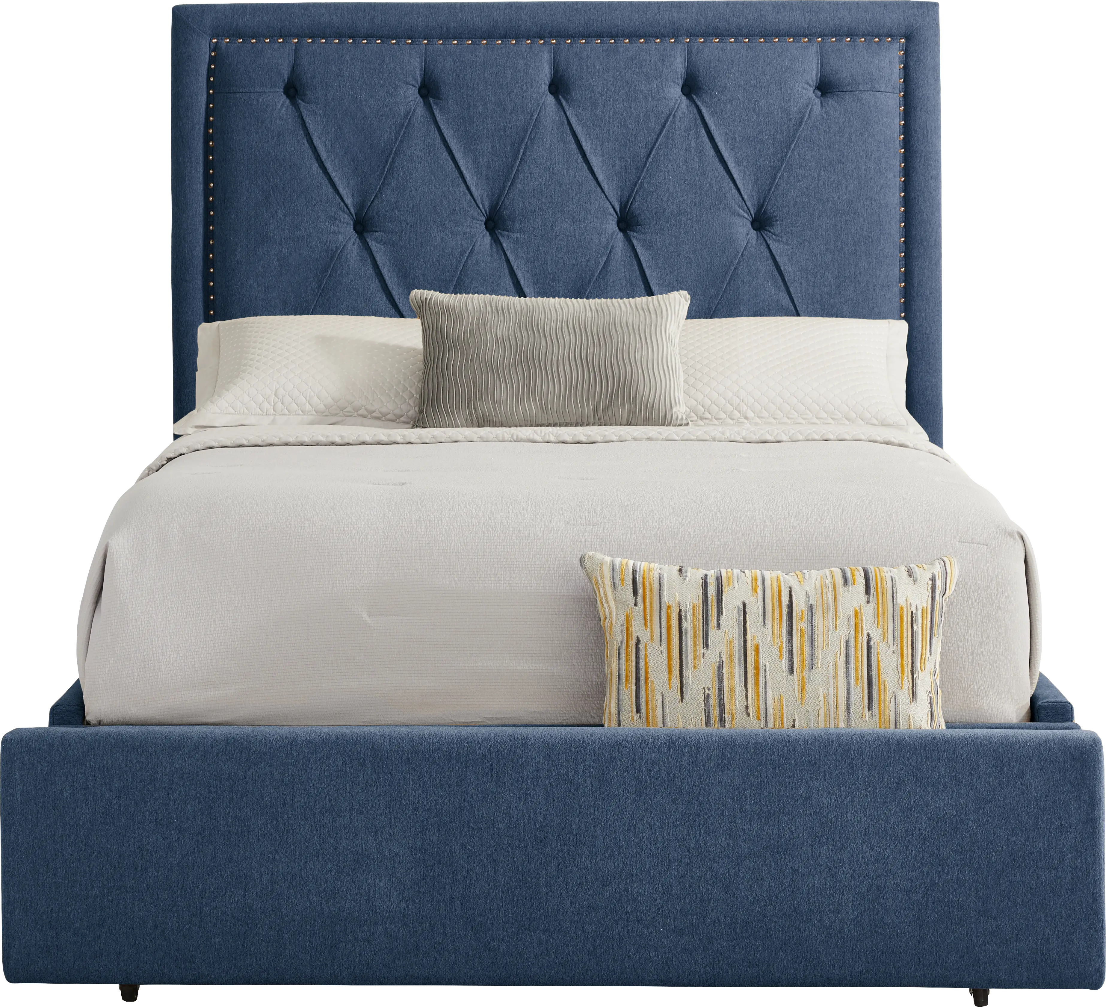 Elridge II Blue 3 Pc Queen Upholstered Storage Bed - Thumbnail - Image 1