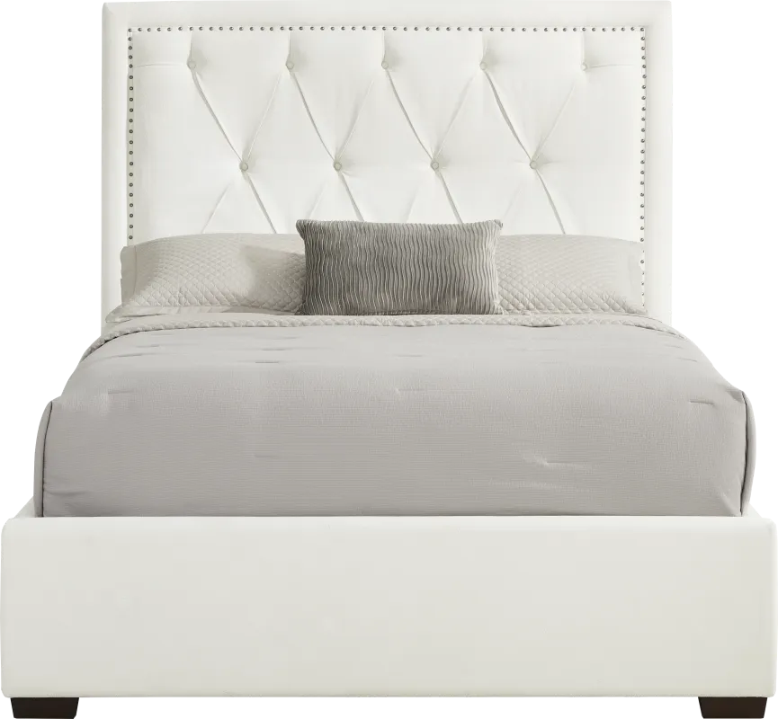 Elridge II White 3 Pc King Upholstered Bed
