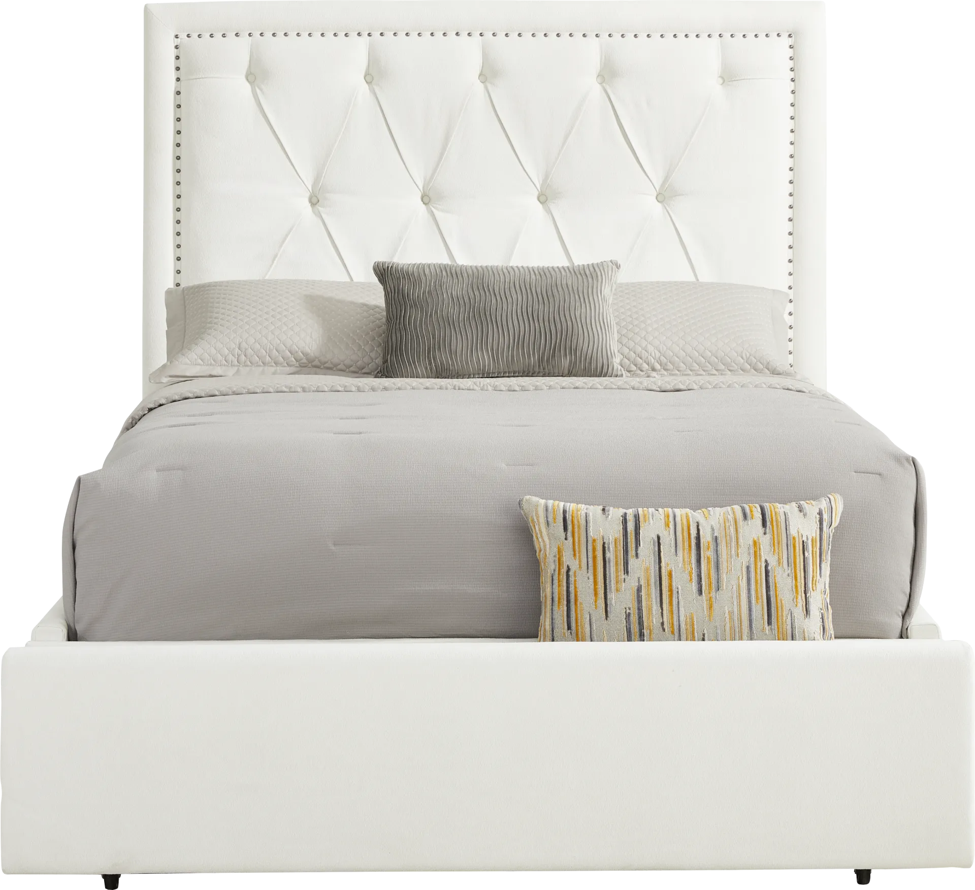Elridge II White 3 Pc Queen Upholstered Storage Bed - Image 1