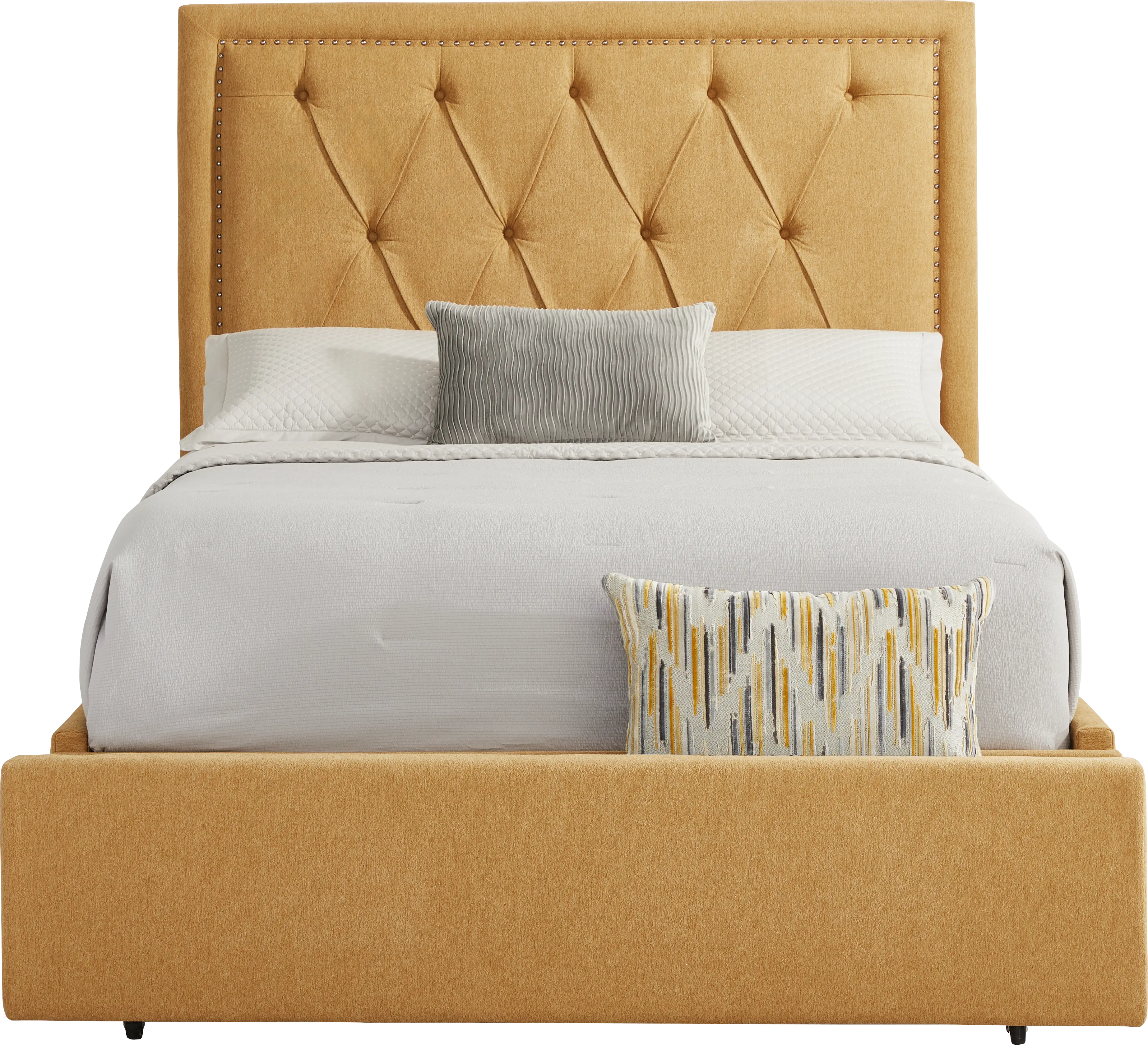 Elridge II Yellow 3 Pc King Upholstered Storage Bed - Thumbnail - Image 1