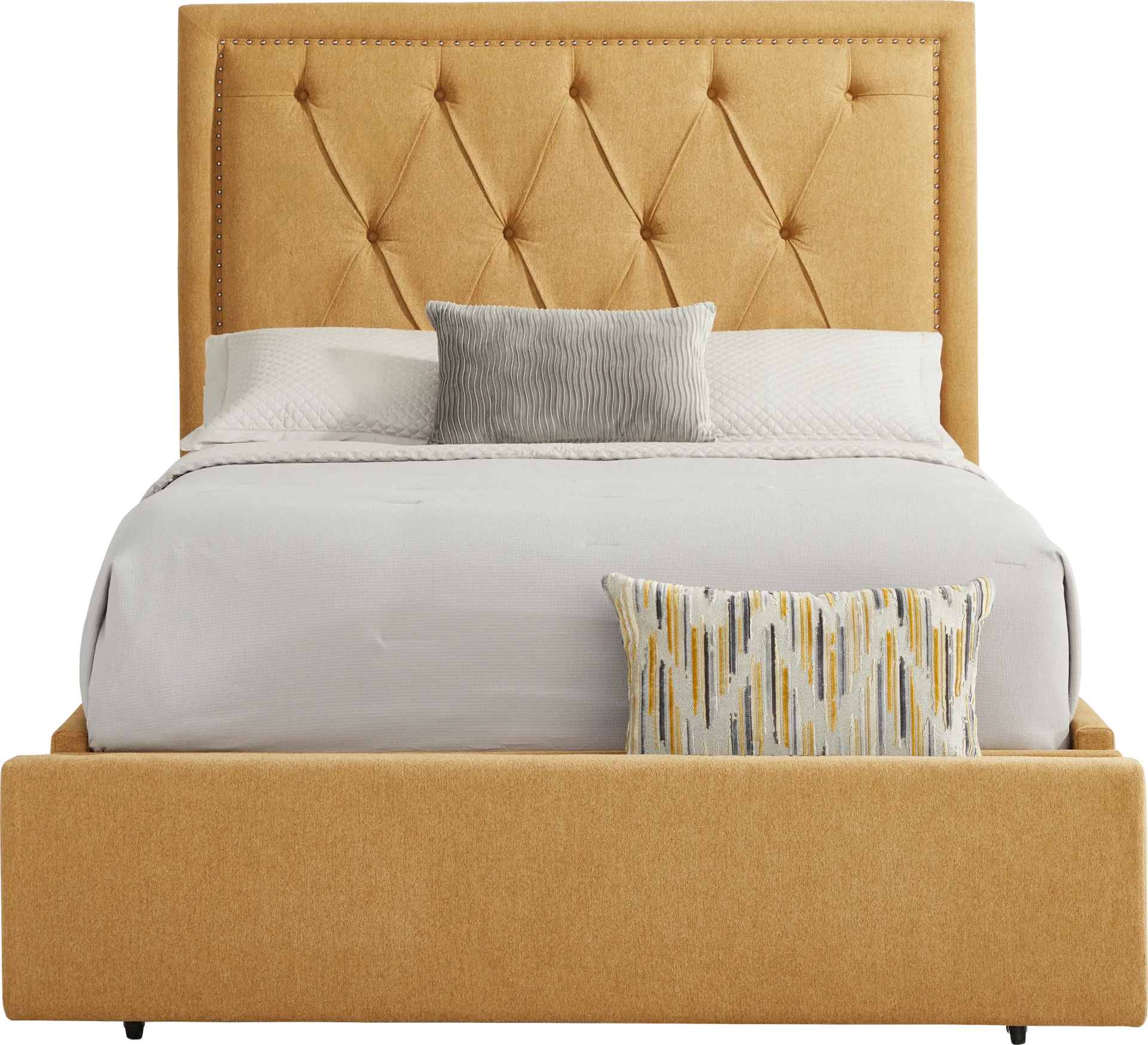 Elridge II Yellow 3 Pc King Upholstered Storage Bed - Image 1