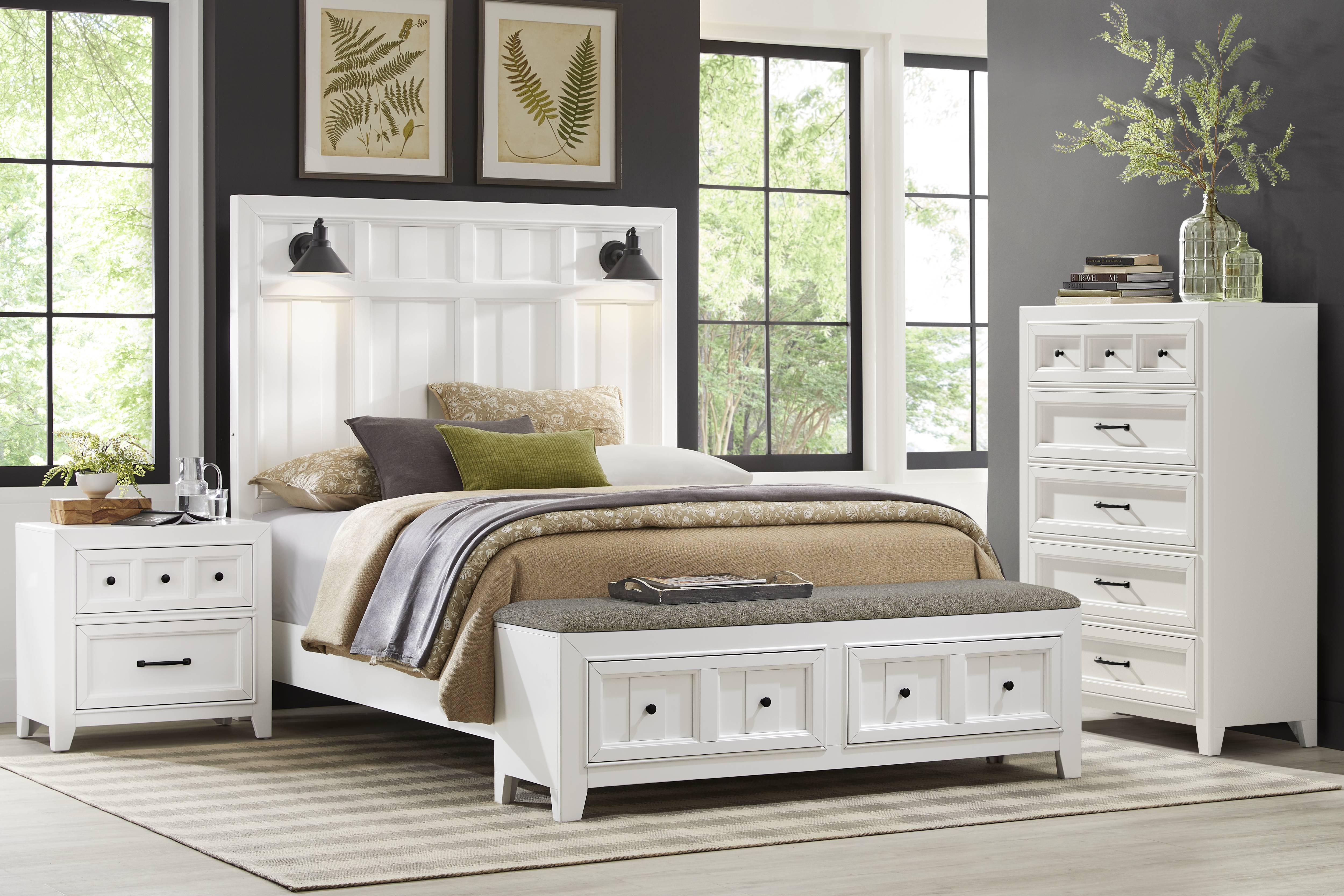 Owings Mill White 3 Pc Queen Storage Bed - Thumbnail - Image 2