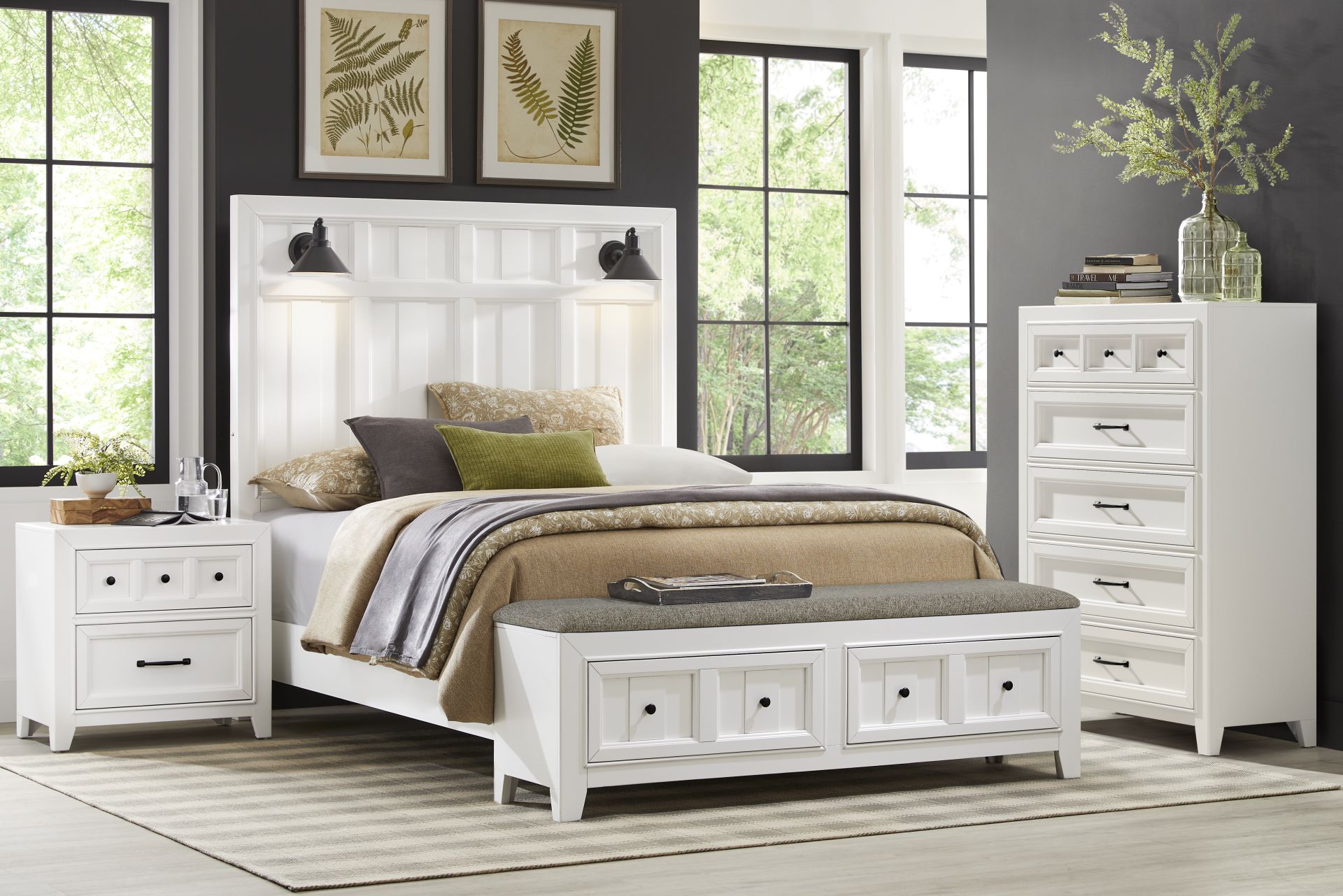 Owings Mill White 3 Pc Queen Storage Bed - Image 2