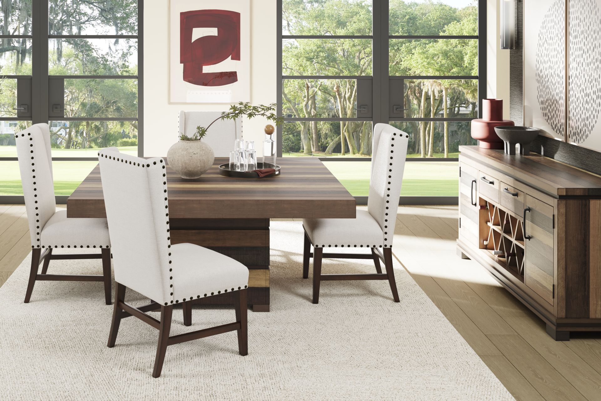 Westover Hills II Brown 5 Pc Square Dining Room with Upholstered Chairs - Image 1