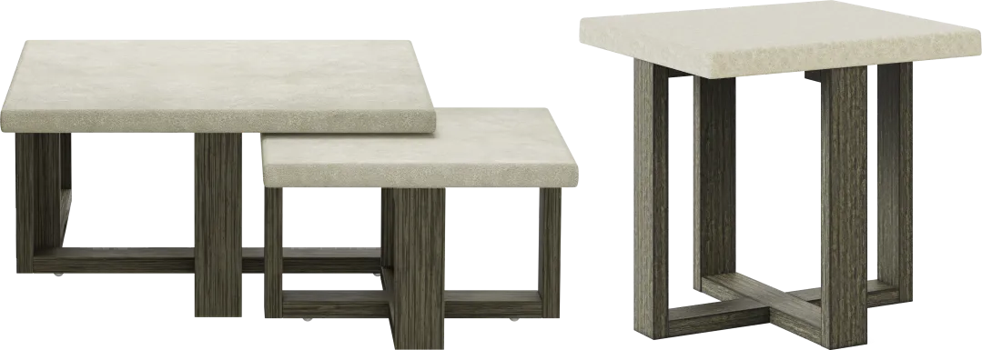 Sanger Gray 3 Pc Cocktail Table Set