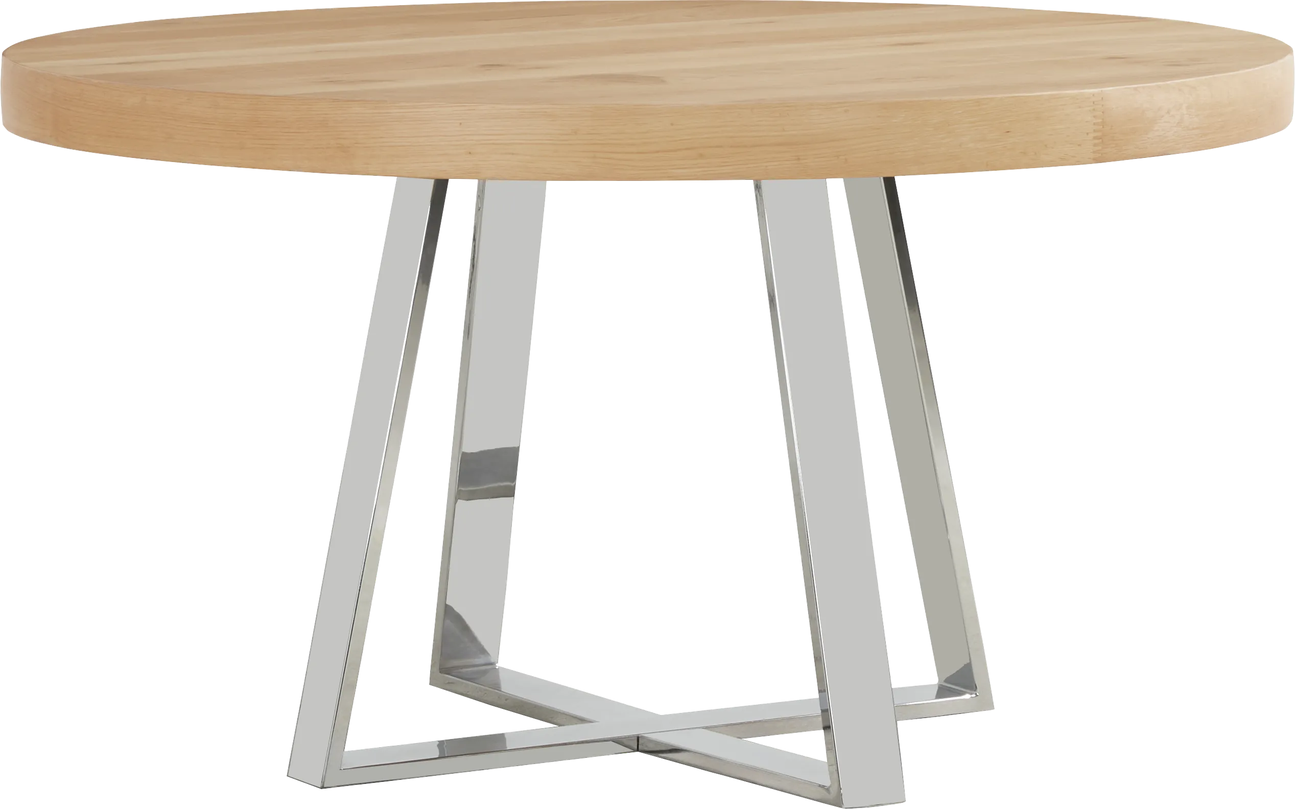 San Francisco Natural 5 Pc Round Dining Room with Brown Upholstered Chairs - Thumbnail - Image 2