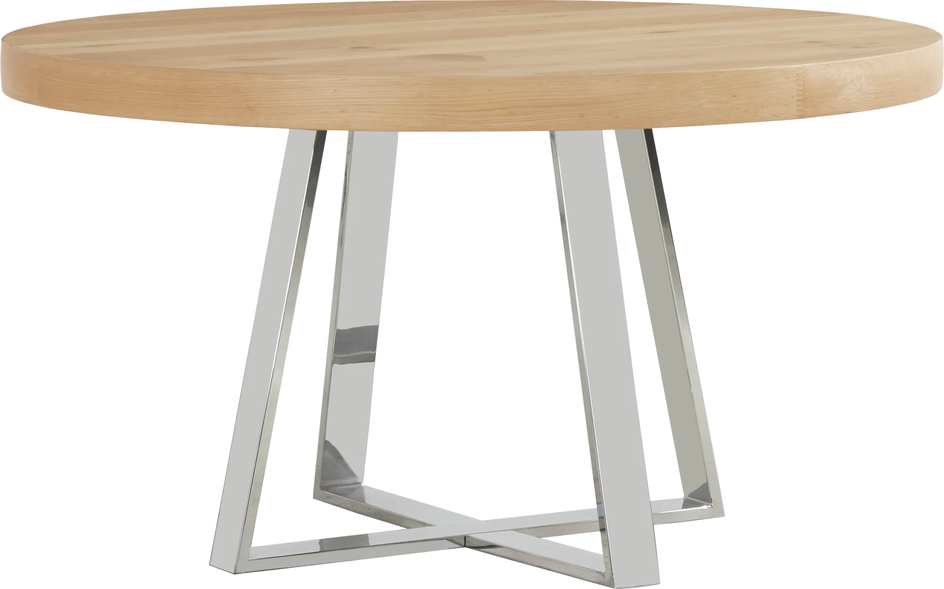 San Francisco Natural 5 Pc Round Dining Room with Brown Upholstered Chairs - Image 2