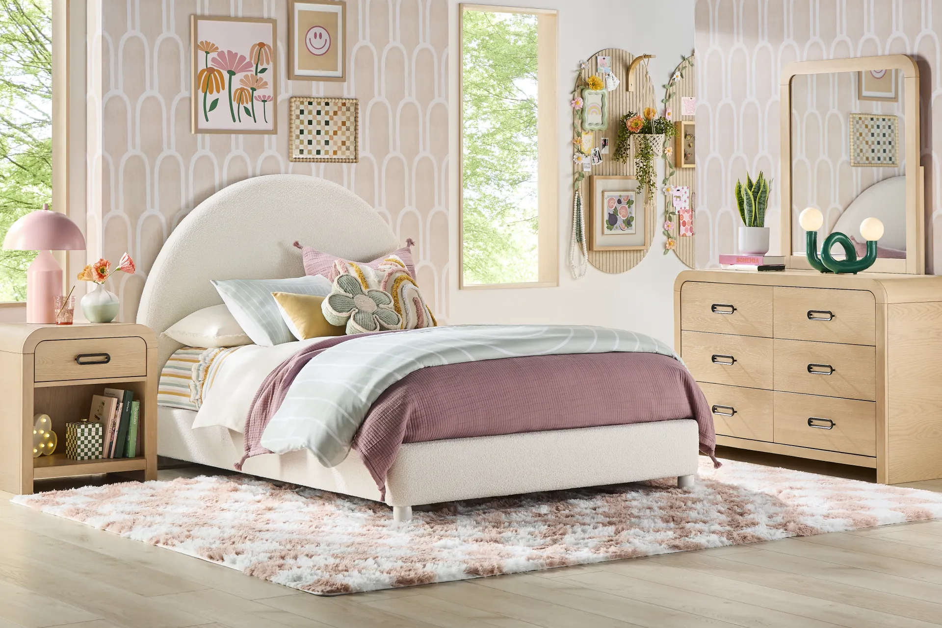 Kids Moonstone Natural Twin Upholstered Bed - Image 1