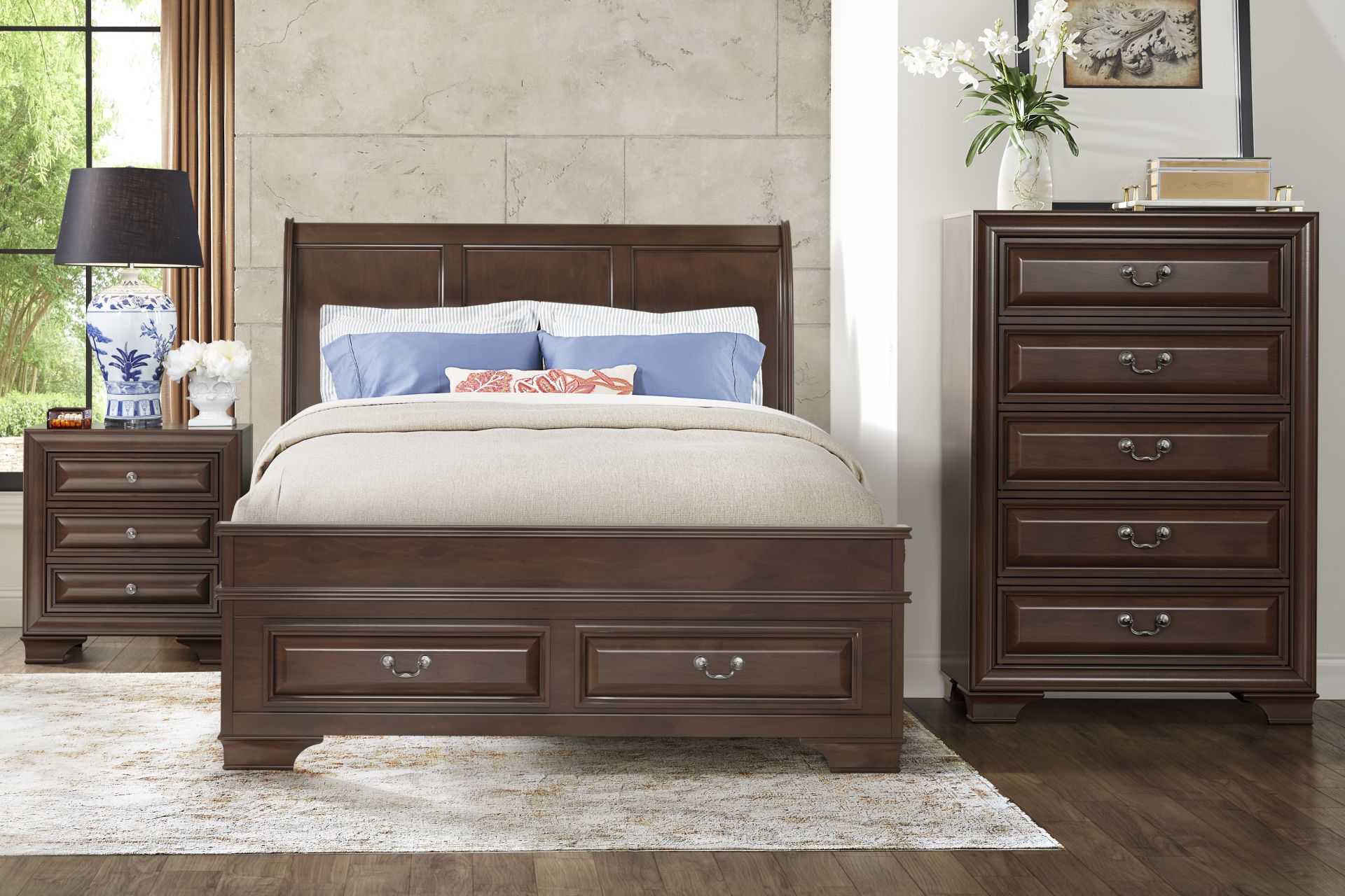 Mill Valley II Cherry Finish Nightstand - Image 2