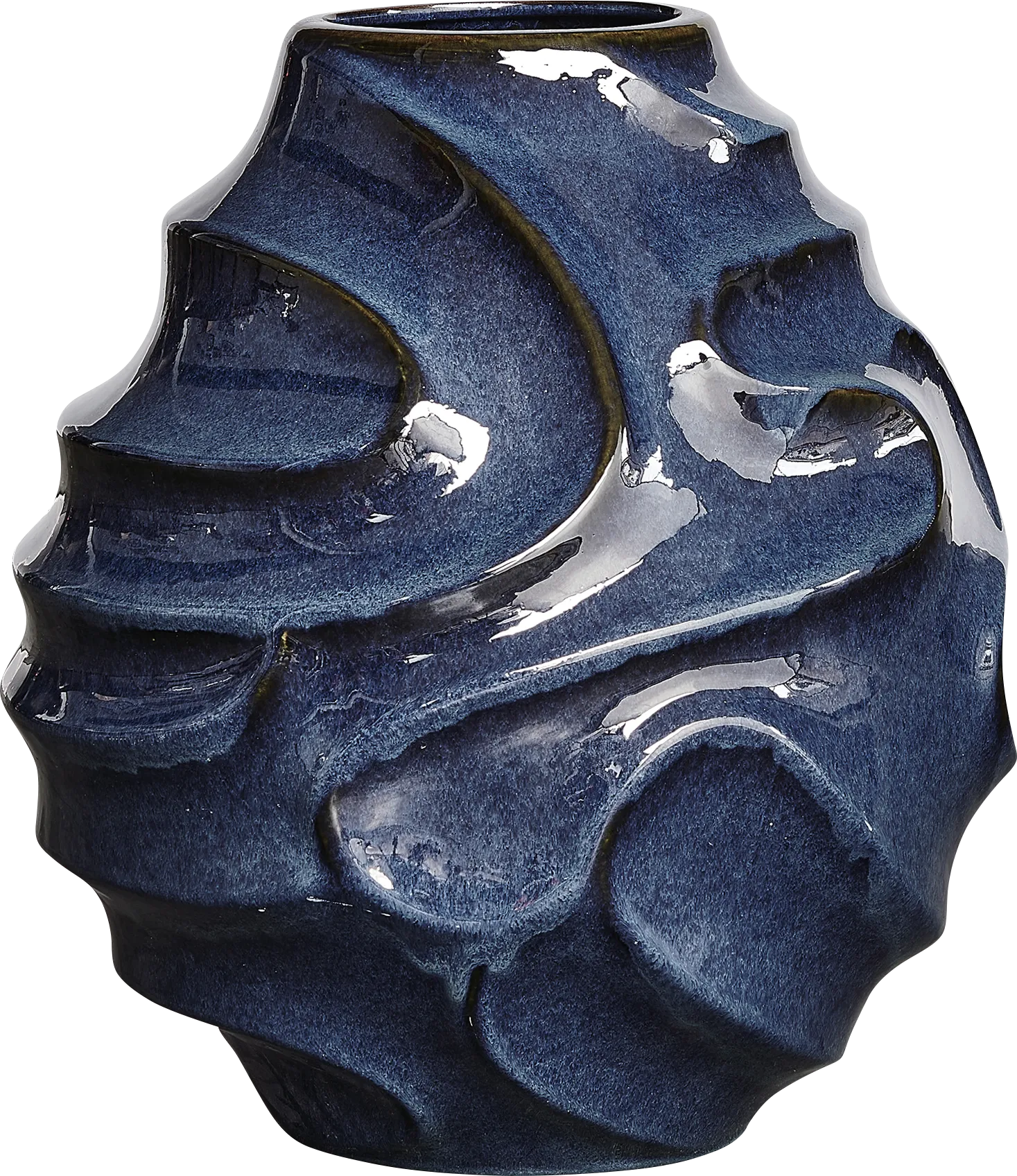 Cyria Navy Outdoor Vase - Thumbnail - Image 1