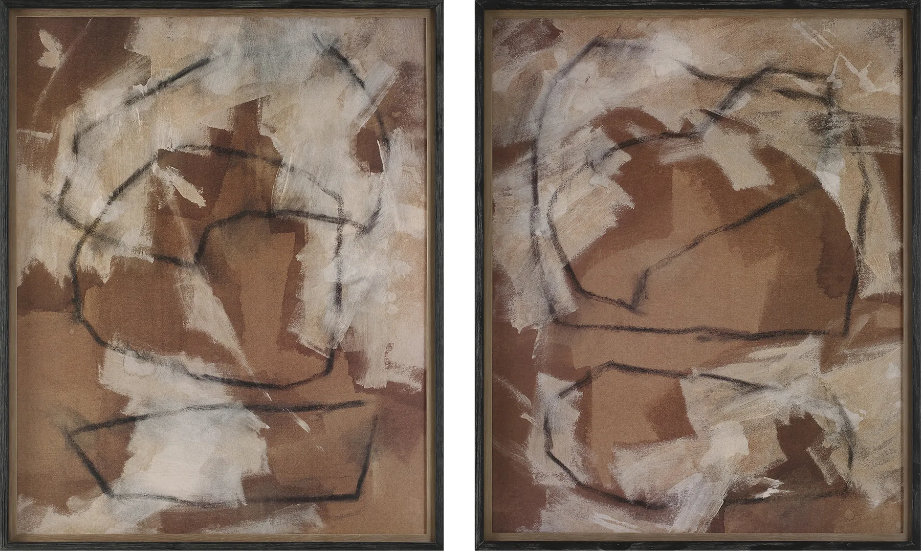 Tyoken Brown Artwork, Set of 2 - Image 1