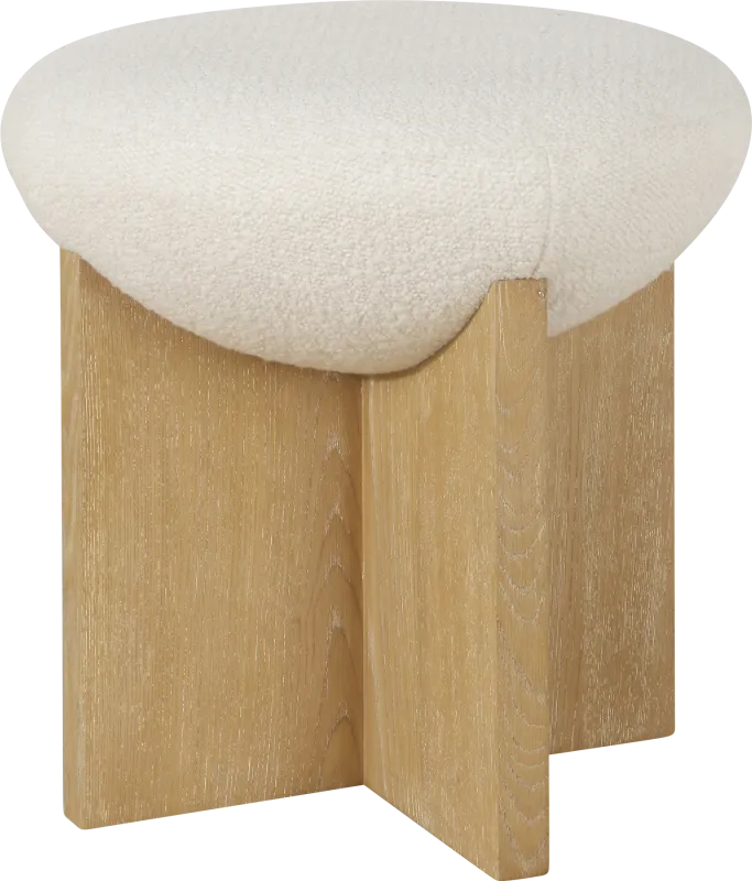Luki White Accent Stool