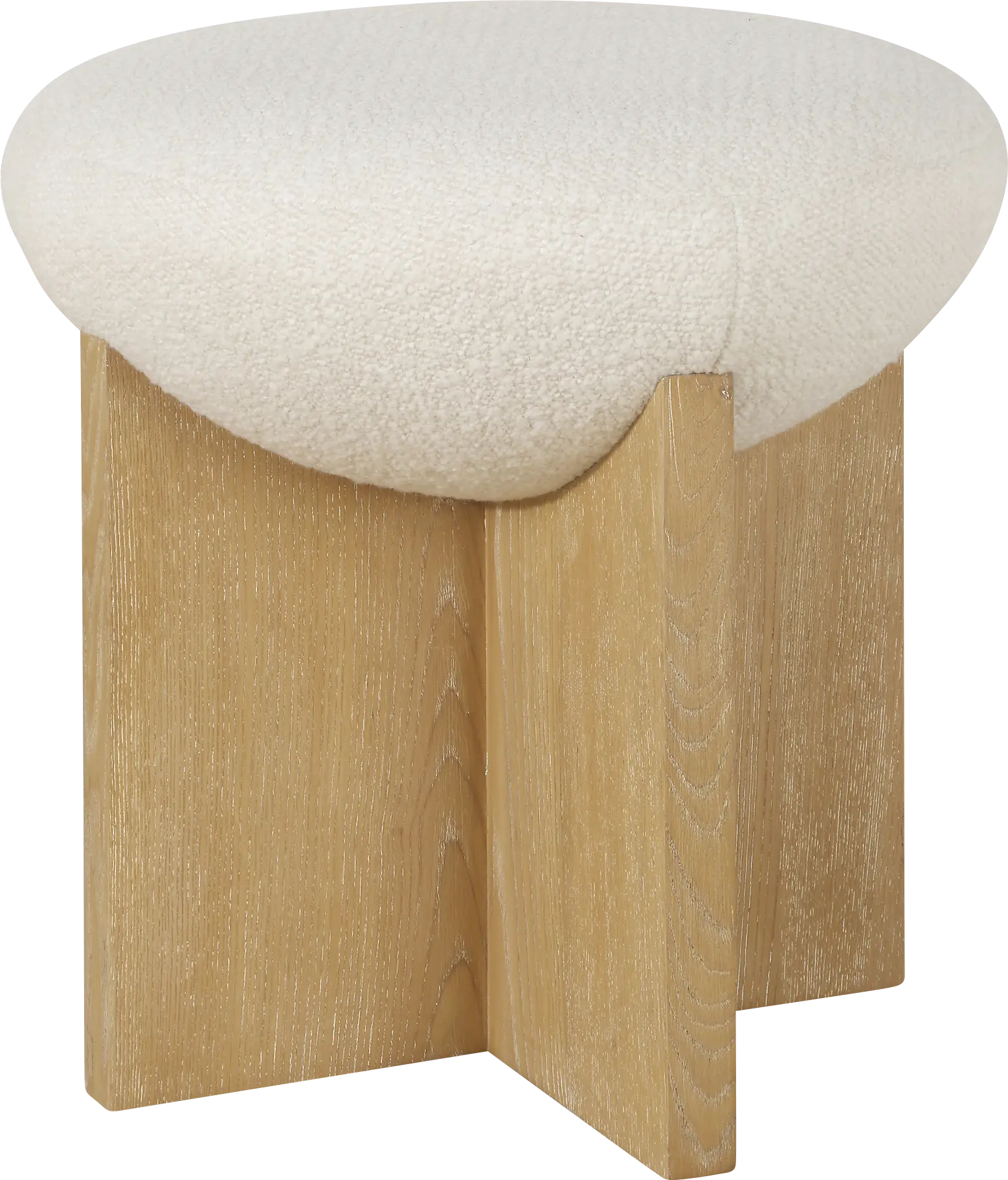 Luki White Accent Stool