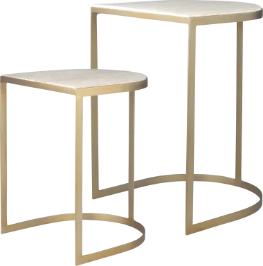 Ayashe White Nesting Table, Set of 2