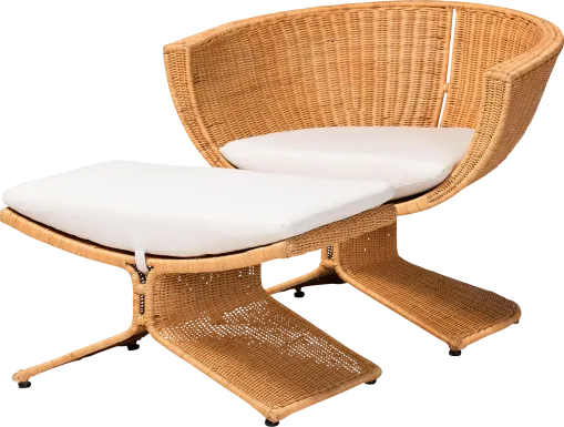 Ceasartan Brown Accent Chair and Ottoman