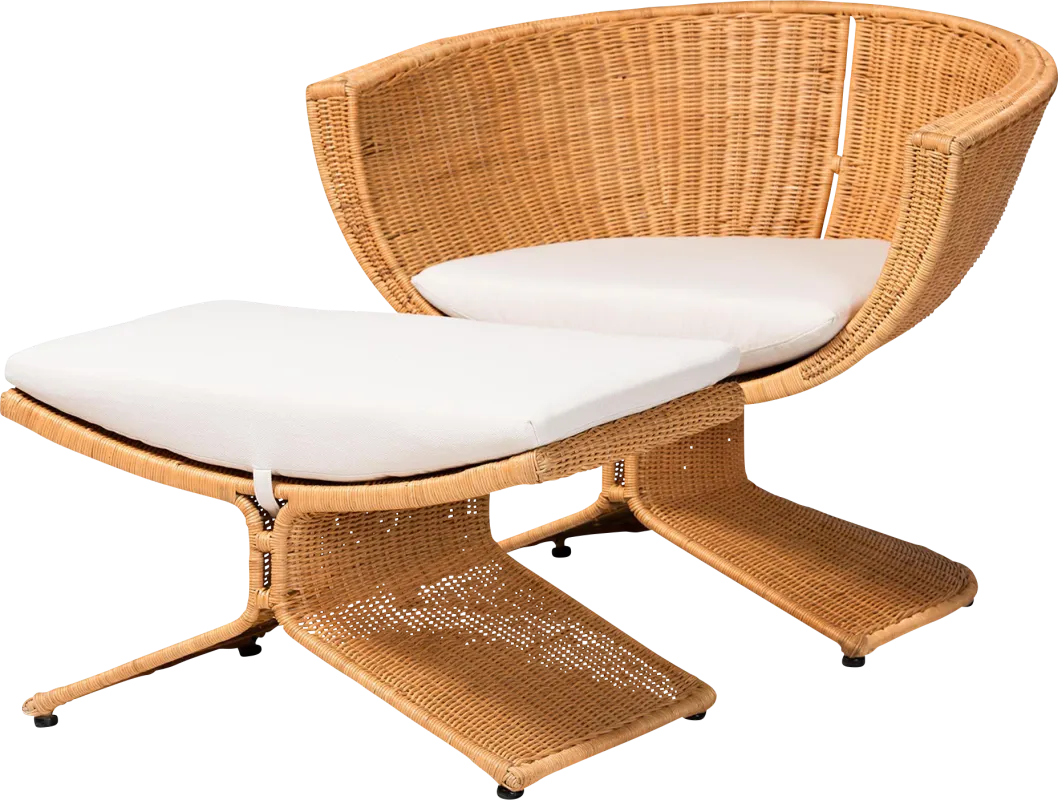 Ceasartan Brown Accent Chair and Ottoman