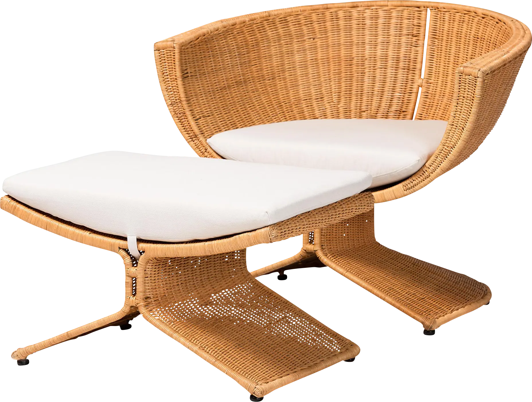 Ceasartan Brown Accent Chair and Ottoman