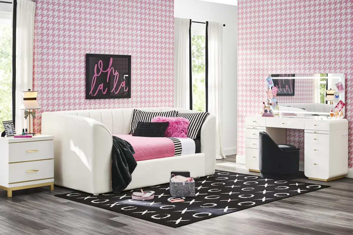 Kids Radiance White Bedroom with Gwyneth White Twin Daybed