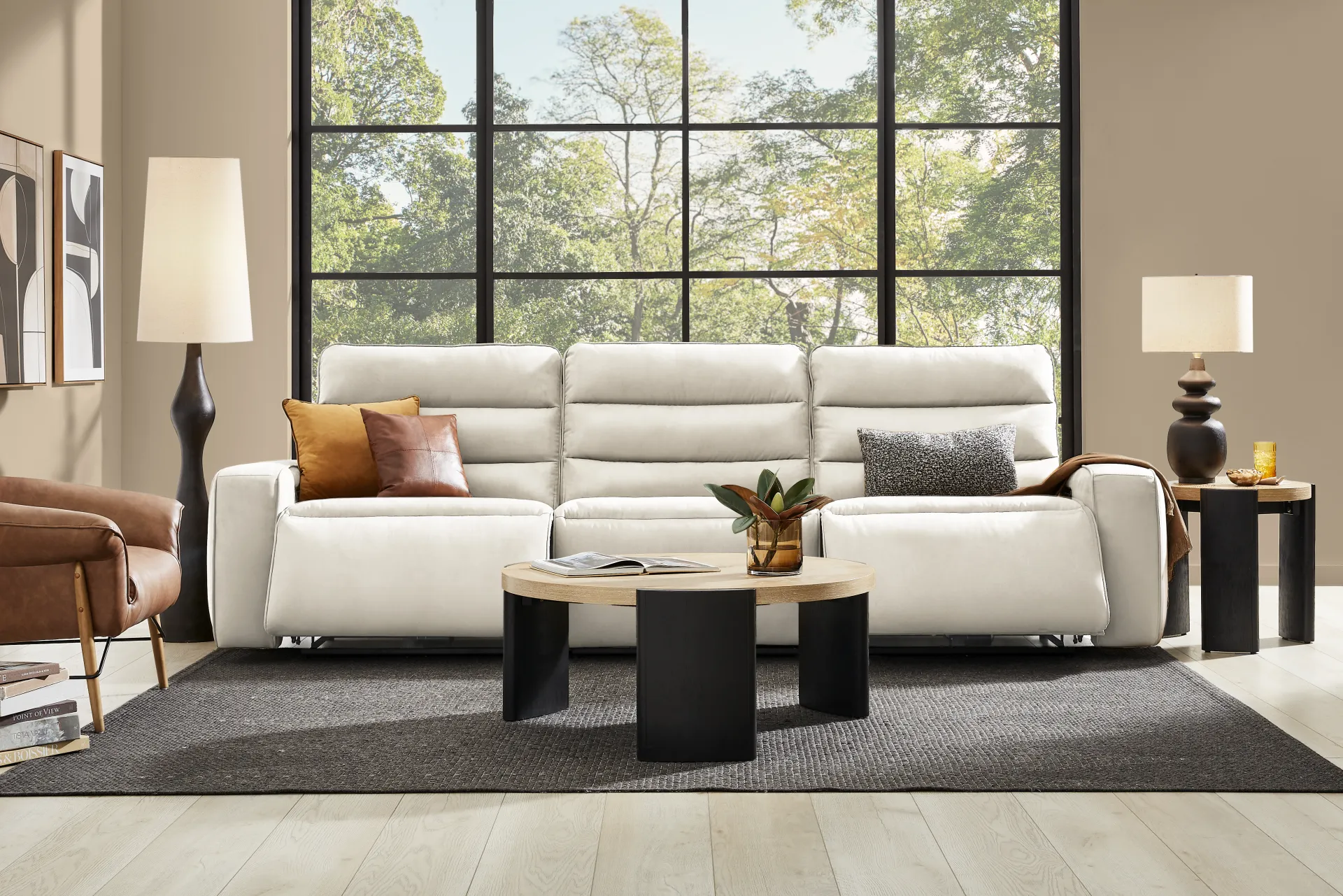 Del Mar Ivory Dual Power Sofa - Image 1