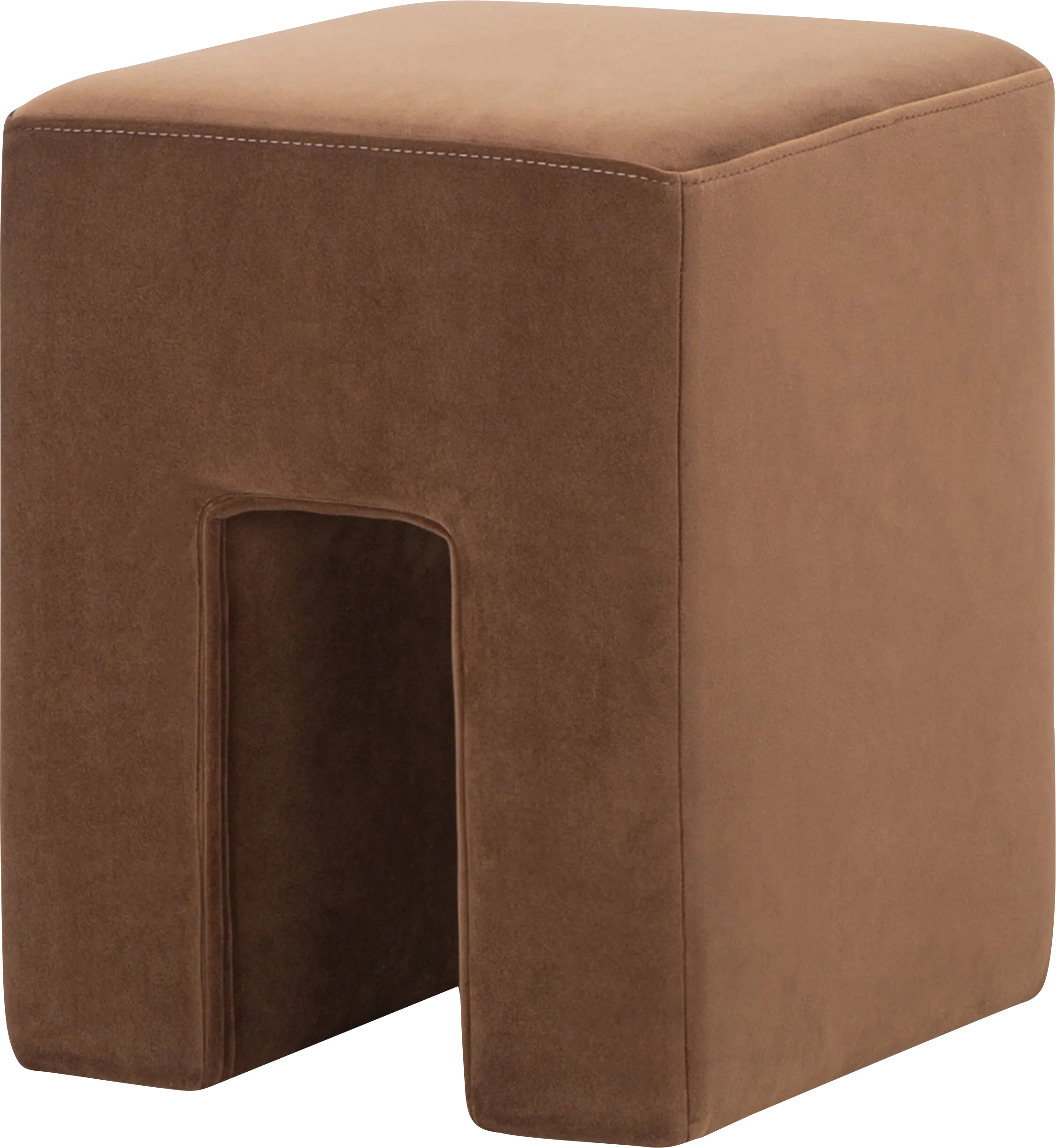 Hadria Brown Ottoman - Thumbnail - Image 1