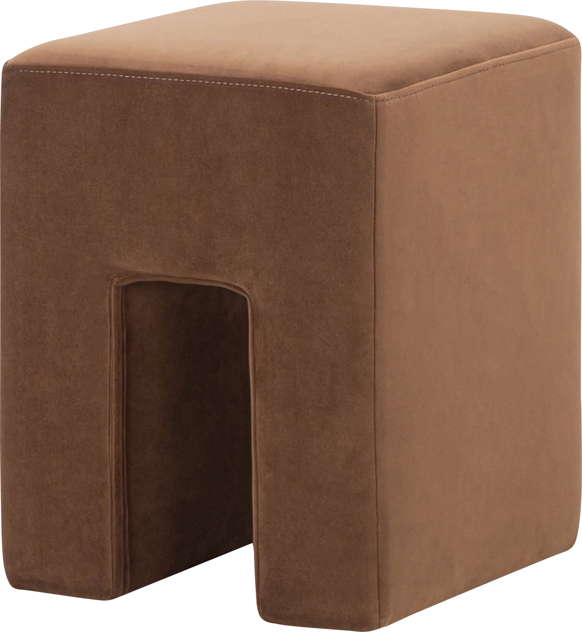 Hadria Brown Ottoman - Image 1