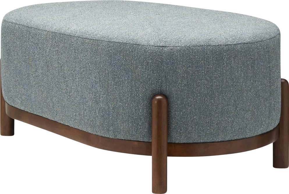Syrus Blue Ottoman - Thumbnail - Image 1