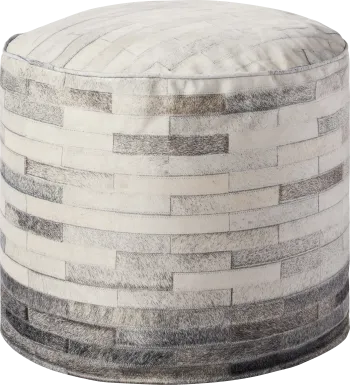 Burvan Gray Pouf