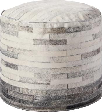Burvan Gray Pouf