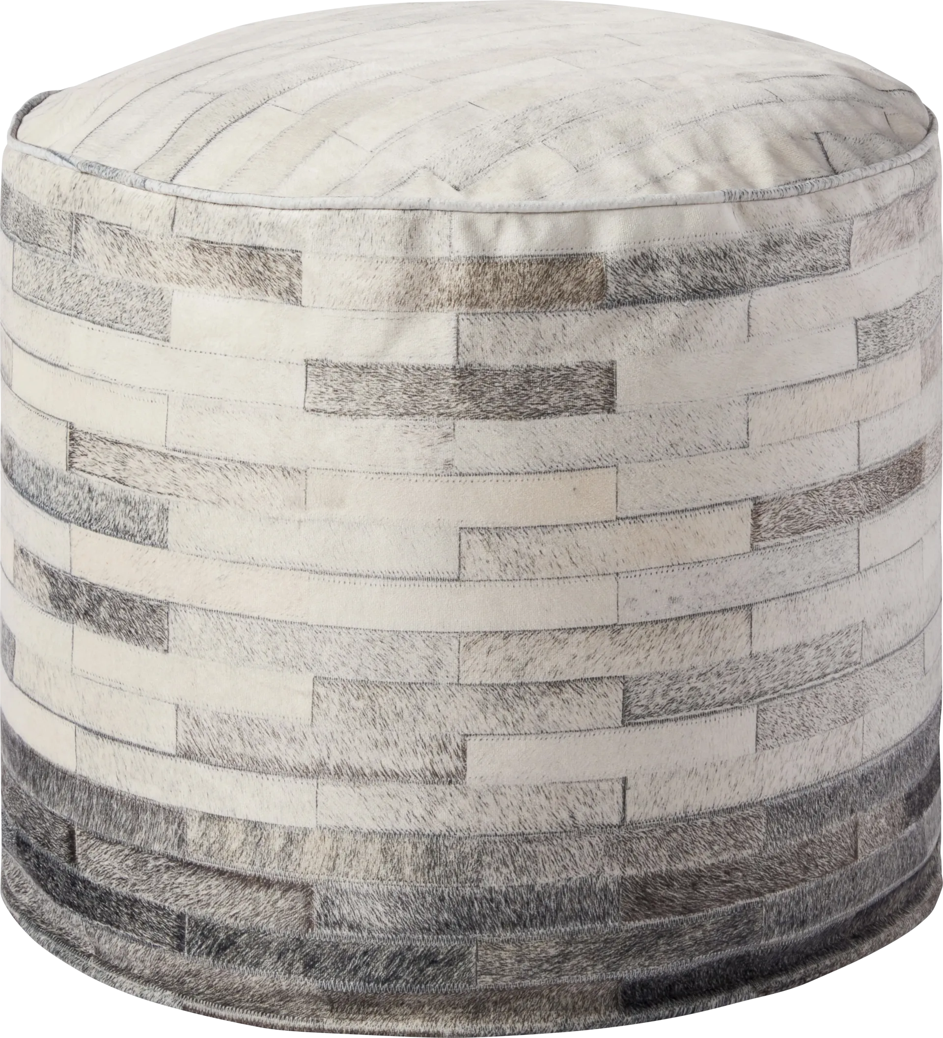 Burvan Gray Pouf - Image 1