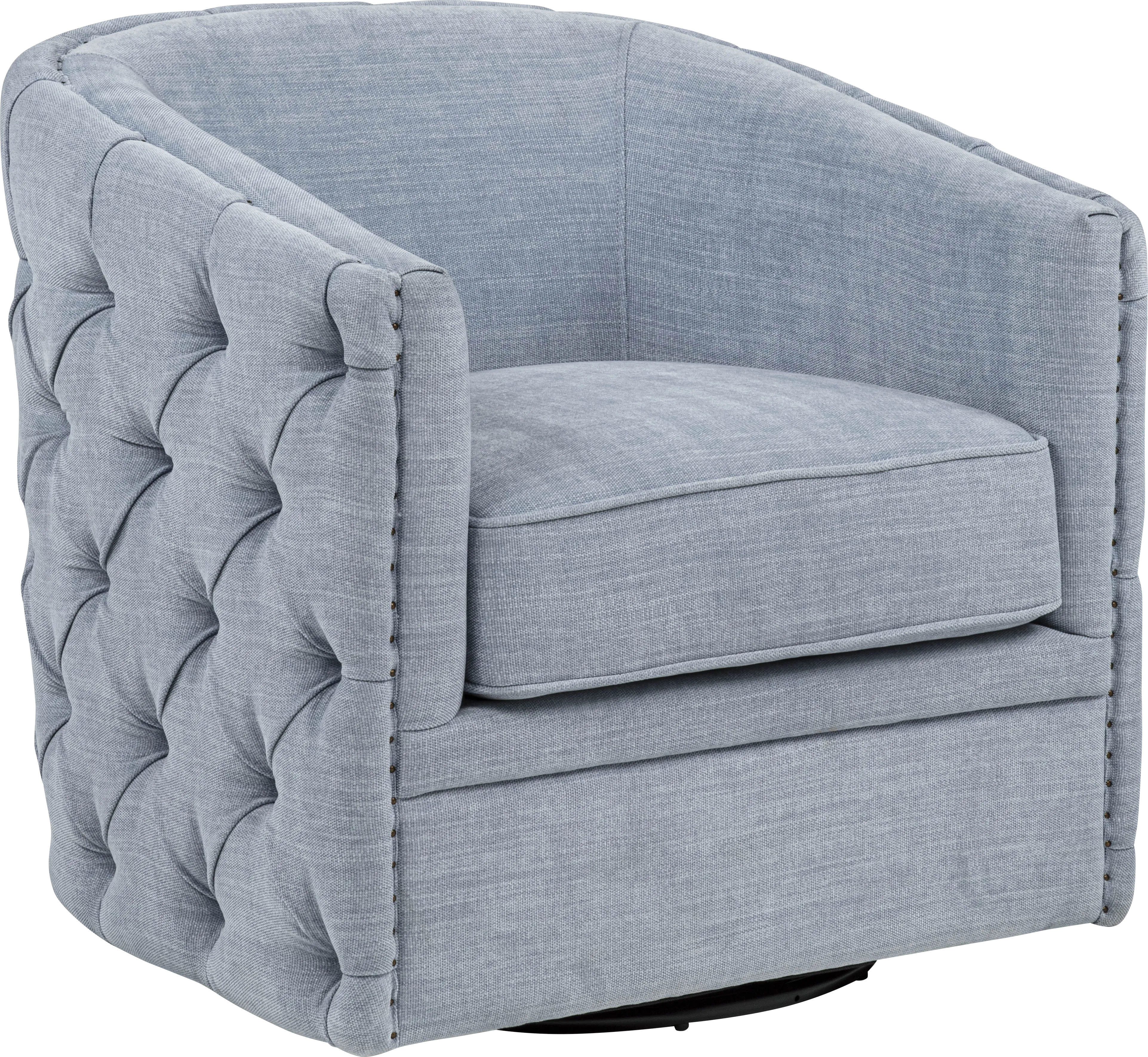 Adriana Light Blue Swivel Chair - Thumbnail - Image 1