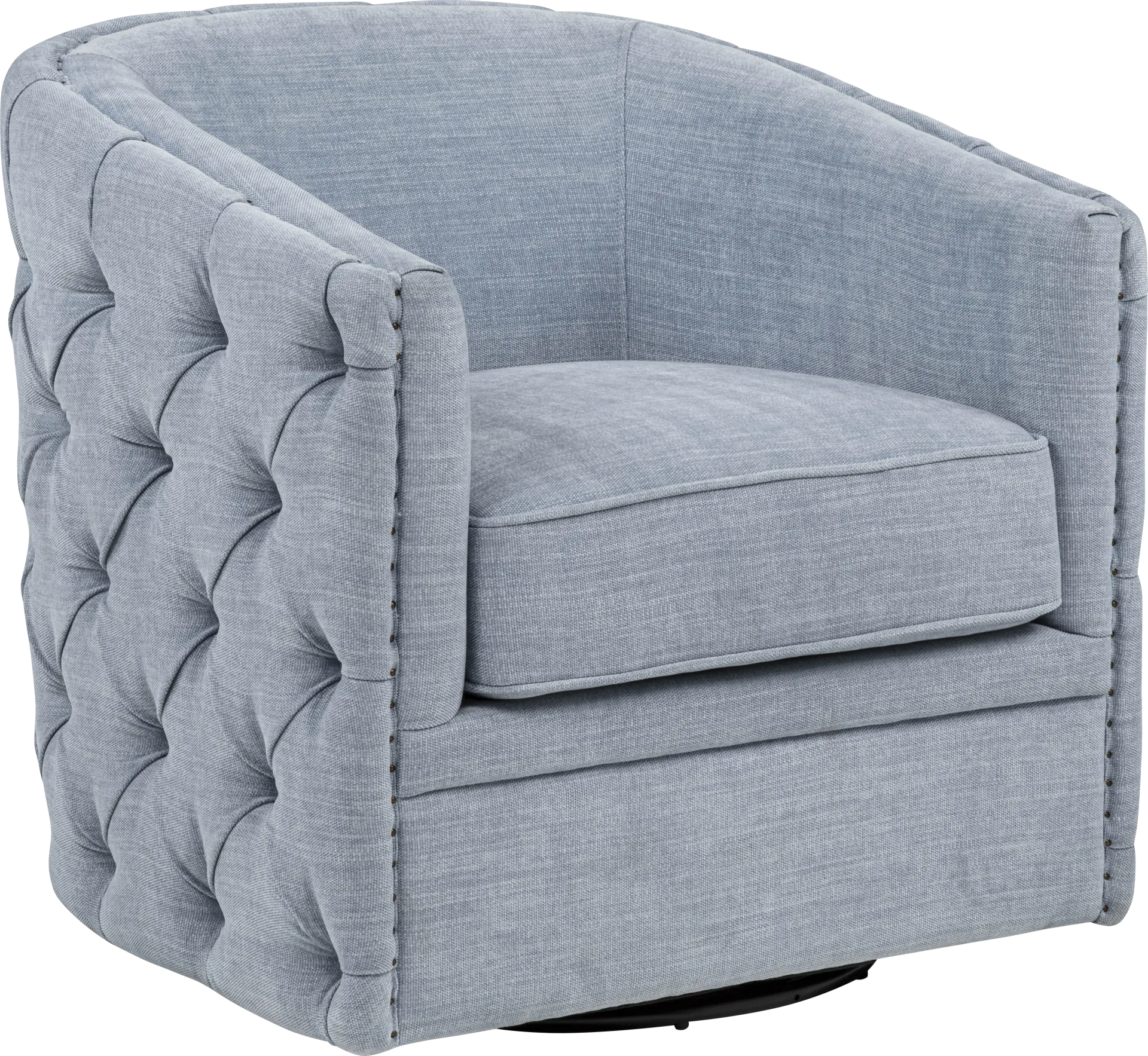 Adriana Light Blue Swivel Chair - Image 1